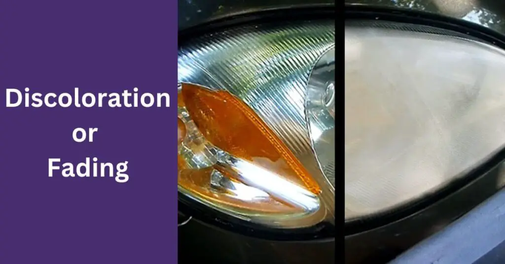 Discoloration of headlight
