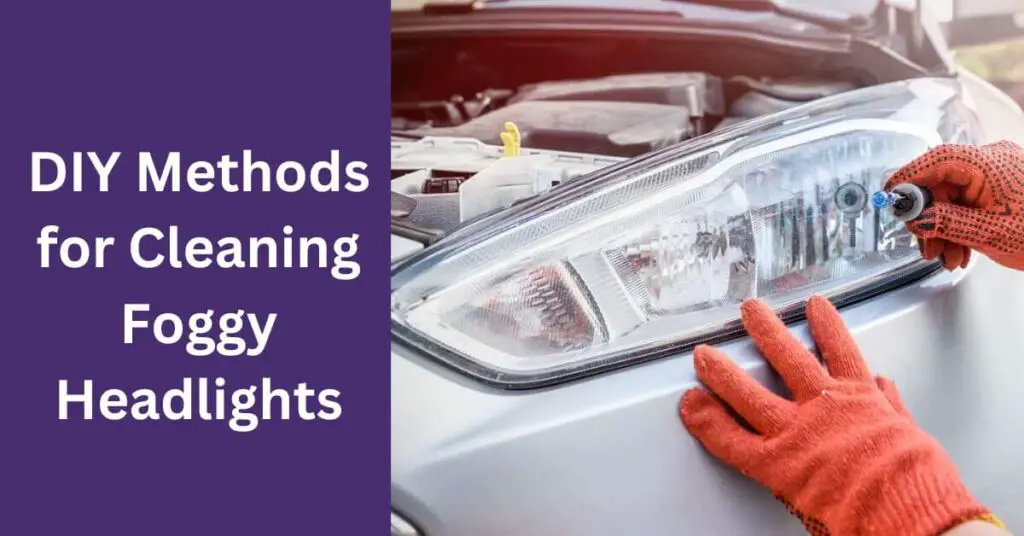 hands inspecting a car's headlight